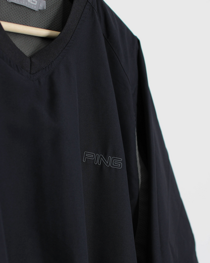Modern Ping Black Windbreaker with Removable Sleeves (L)