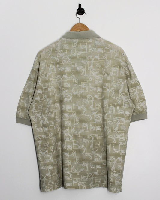 90s Dockers Abstract Golf Club Illustrations Polo-Shirt (M)