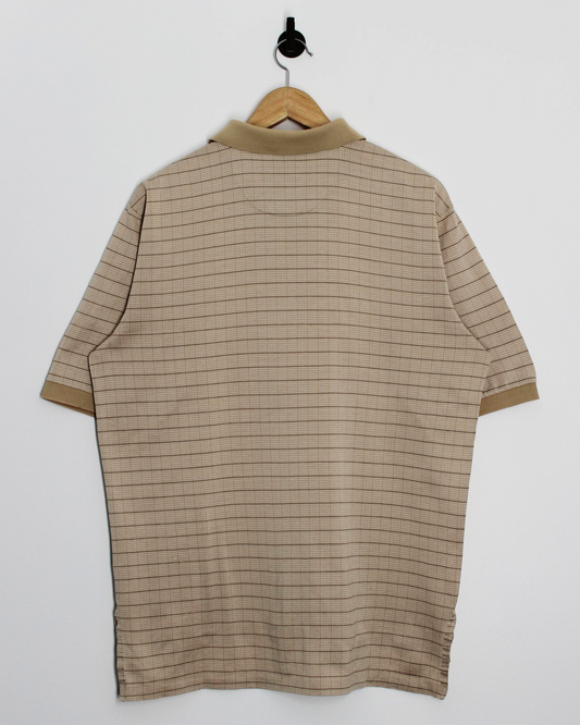 90s Ralph Lauren Abstract Beige Polo-Shirt (L)