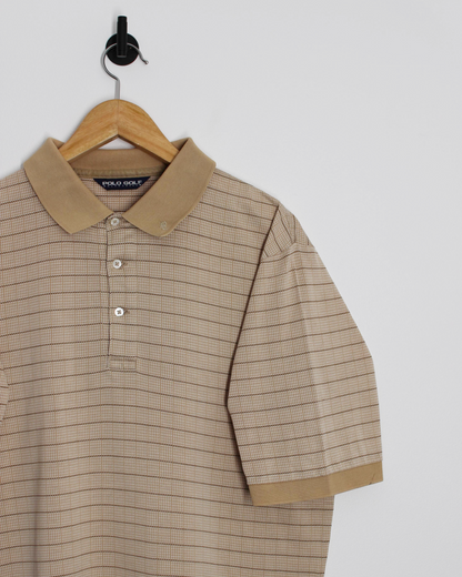 90s Ralph Lauren Abstract Beige Polo-Shirt (L)