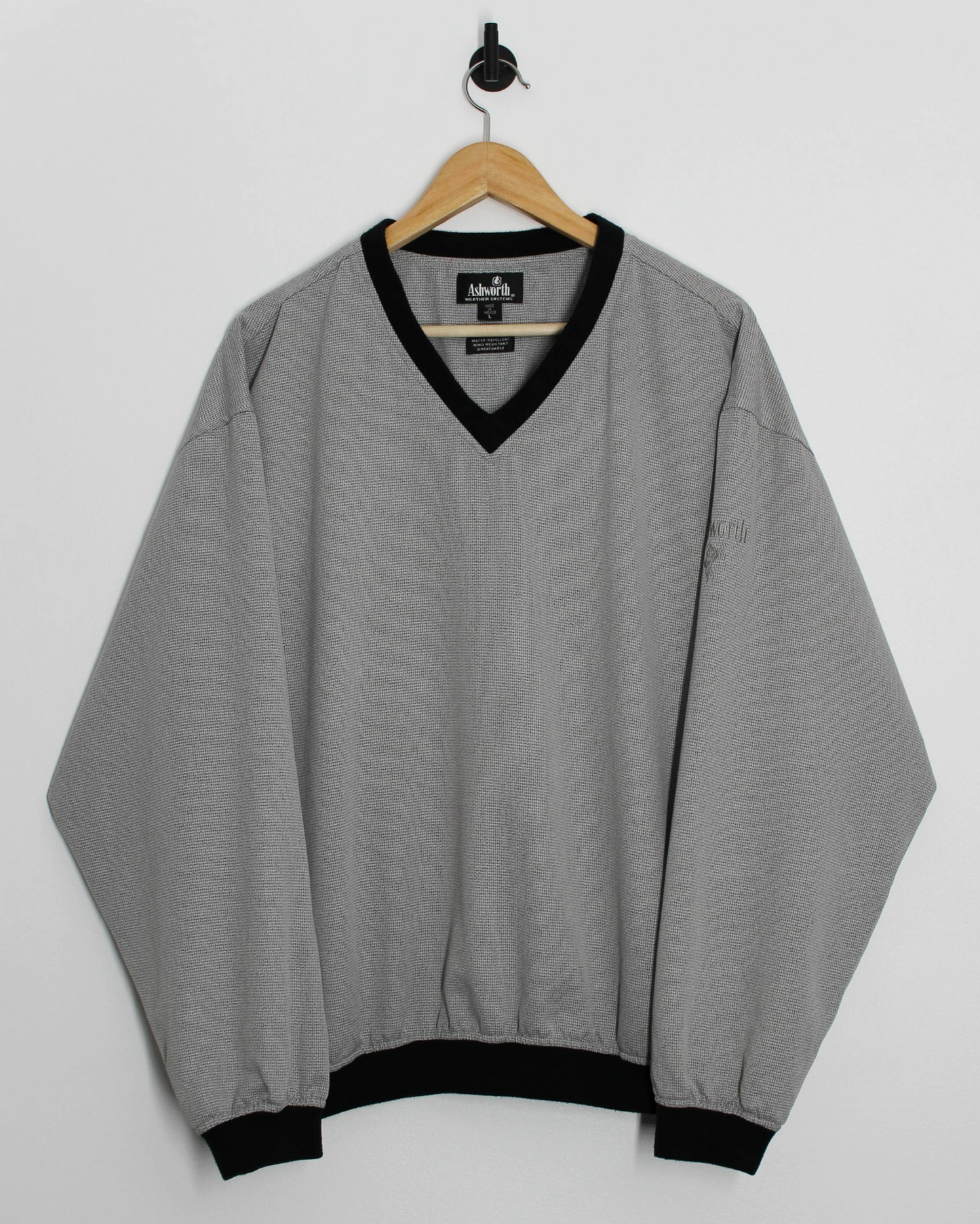 90s Ashworth Grey/Black Windbreaker (L)