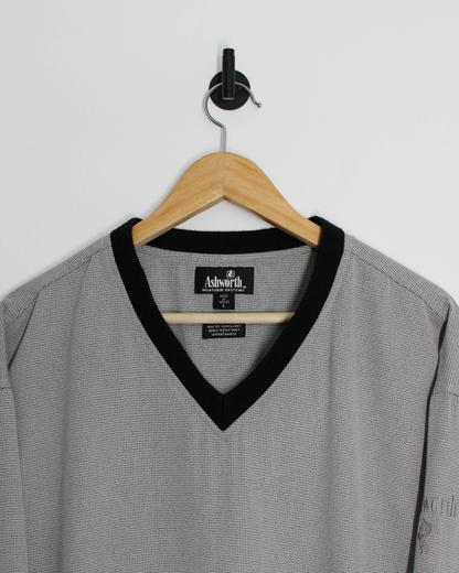 90s Ashworth Grey/Black Windbreaker (L)
