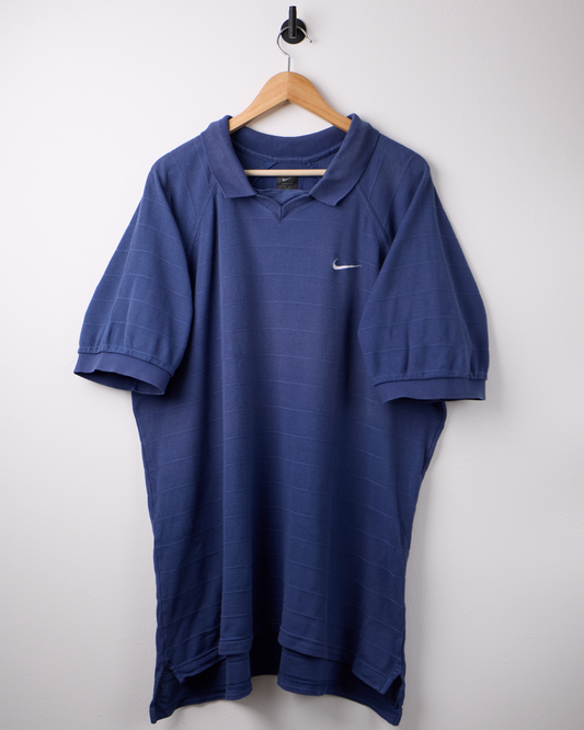 90s Nike Tiger Woods Yin Yang Navy Buttonless Polo (XL)