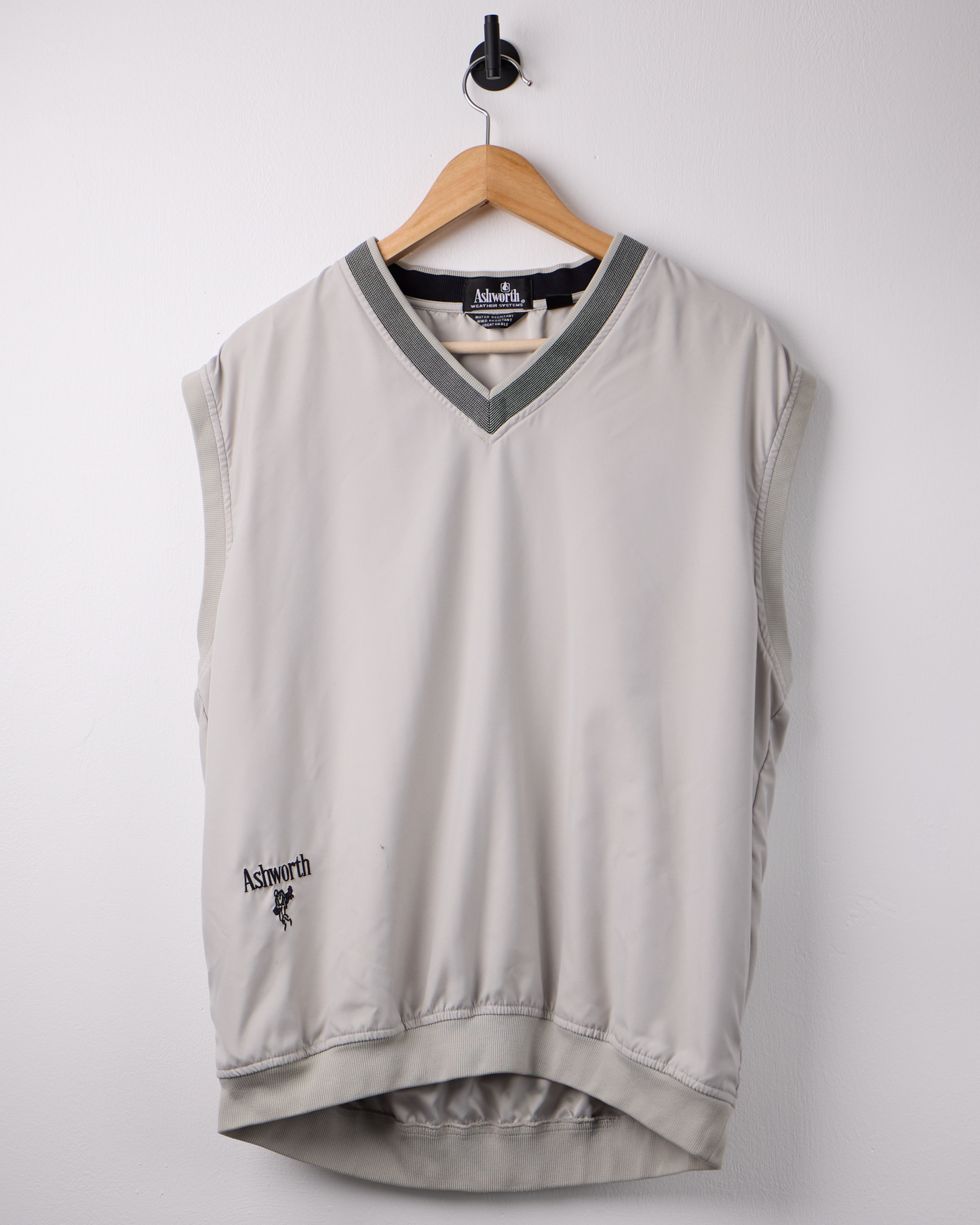 90s Ashworth Cream Windbreaker Golf Vest (M)