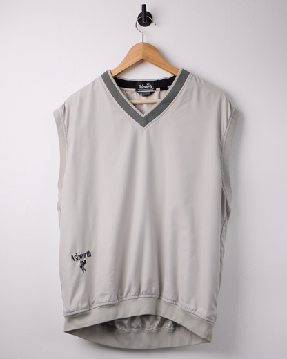 90s Ashworth Cream Windbreaker Golf Vest (M)