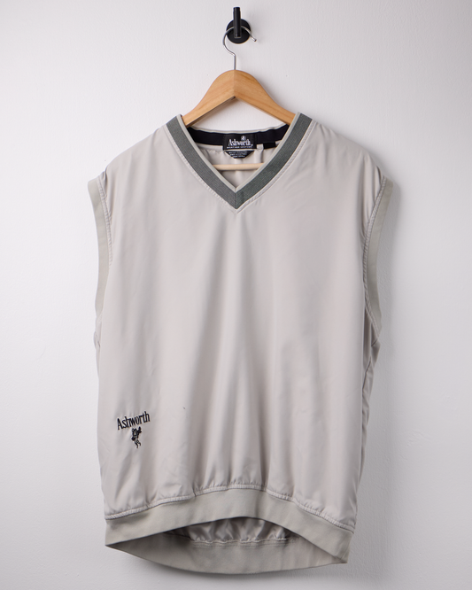 90s Ashworth Cream Windbreaker Golf Vest (M)