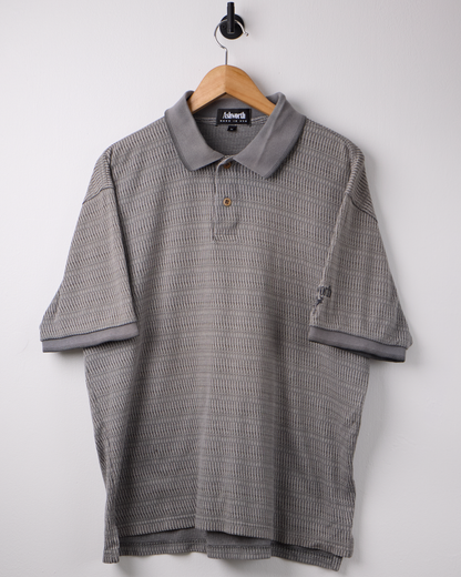 90s Ashworth Grey Patterned Polo (M)