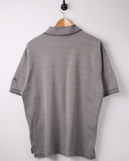 90s Ashworth Grey Patterned Polo (M)