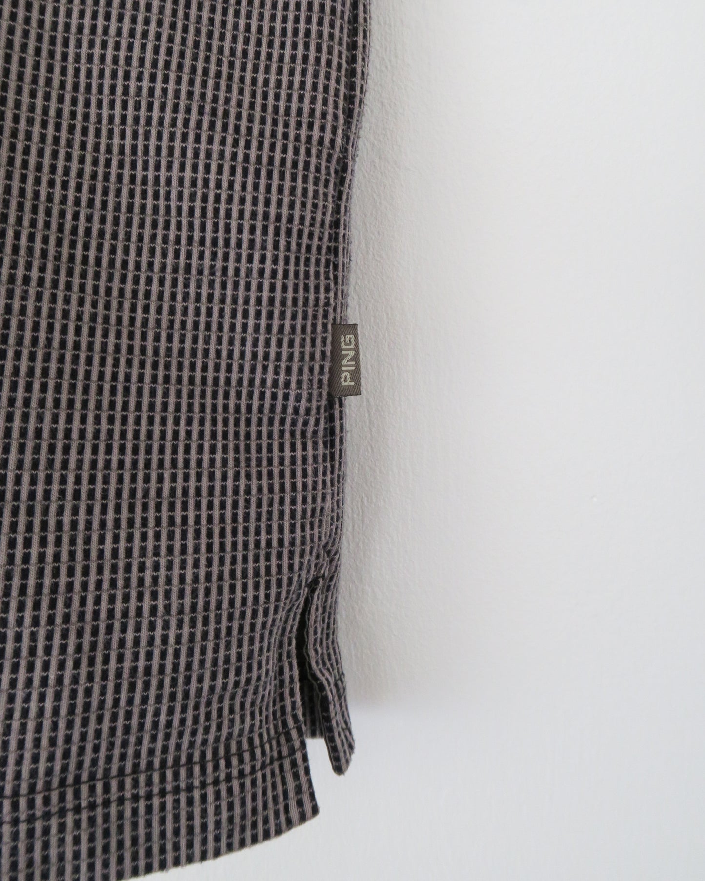 00s Ping Black & Grey Geometric Polo (M)