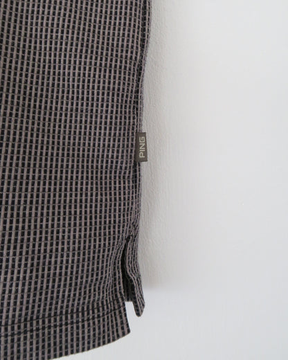 00s Ping Black & Grey Geometric Polo (M)