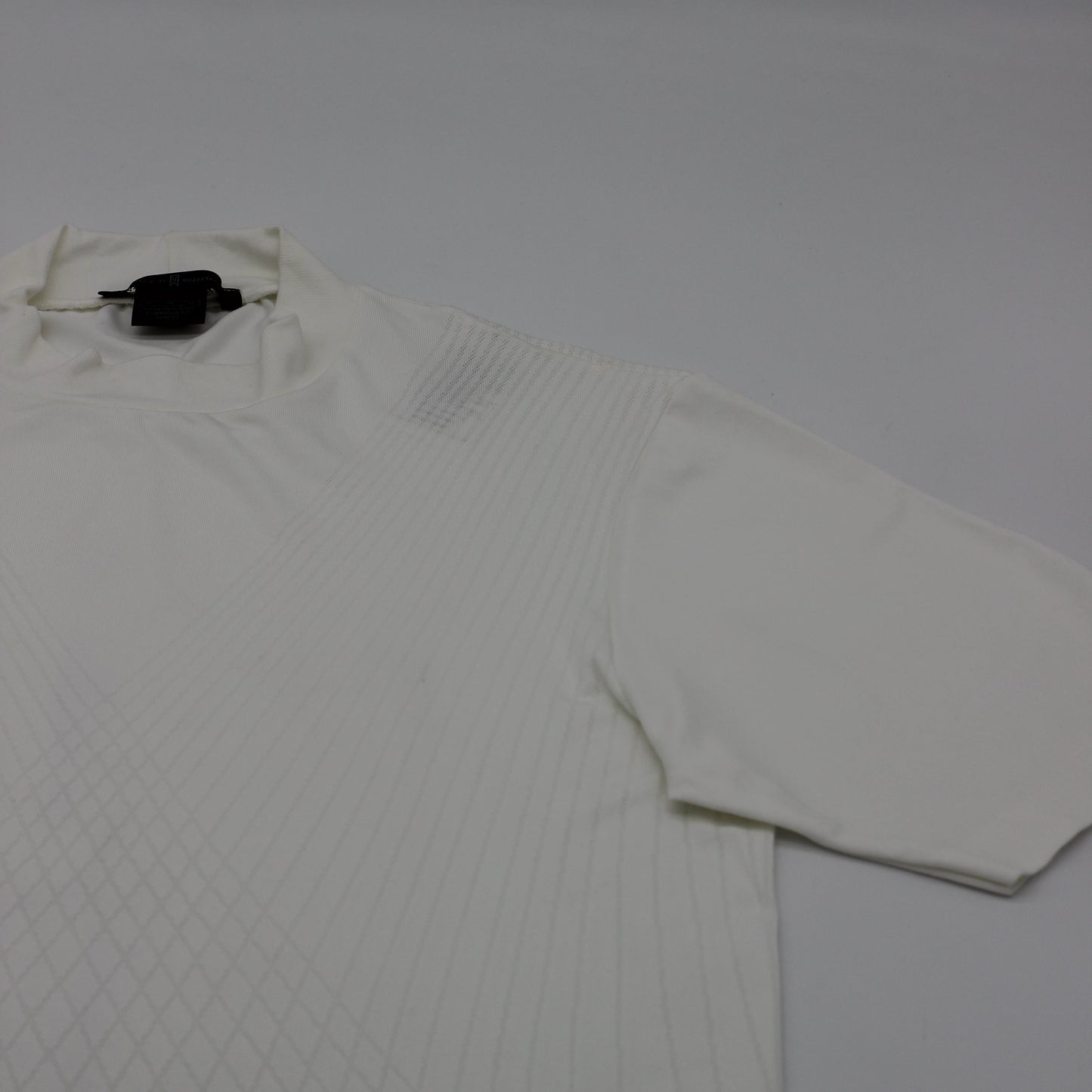 Nike Tiger Woods Patterned White Mock Neck Golf Shirt (M)