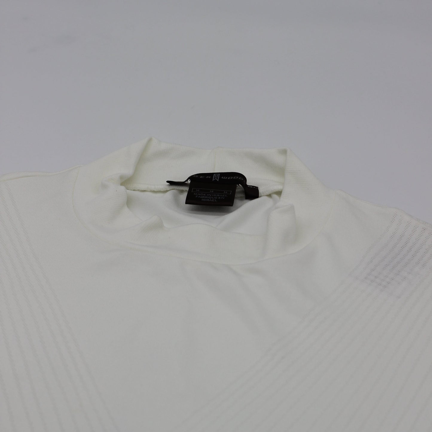 Nike Tiger Woods Patterned White Mock Neck Golf Shirt (M)