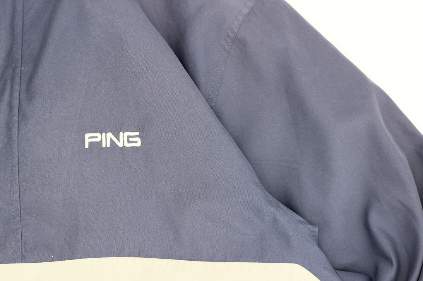 Ping Navy/Beige Quarter Zip Windbreaker (L)