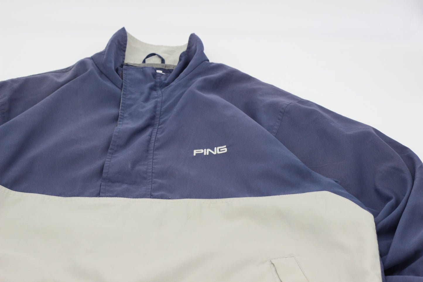 Ping Navy/Beige Quarter Zip Windbreaker (L)