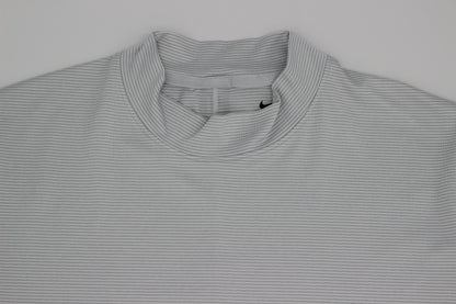 Nike Golf White Striped Mock Neck Shirt (L)