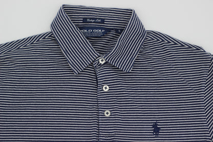 Polo Ralph Lauren Navy/White Striped Golf Polo-Shirt (S)