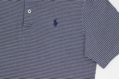 Polo Ralph Lauren Navy/White Striped Golf Polo-Shirt (S)