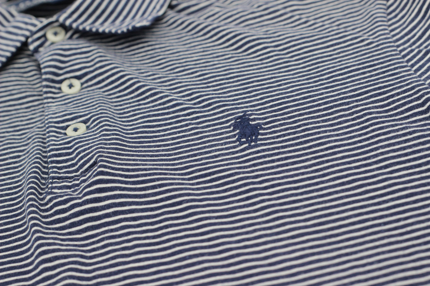 Polo Ralph Lauren Navy/White Striped Golf Polo-Shirt (S)