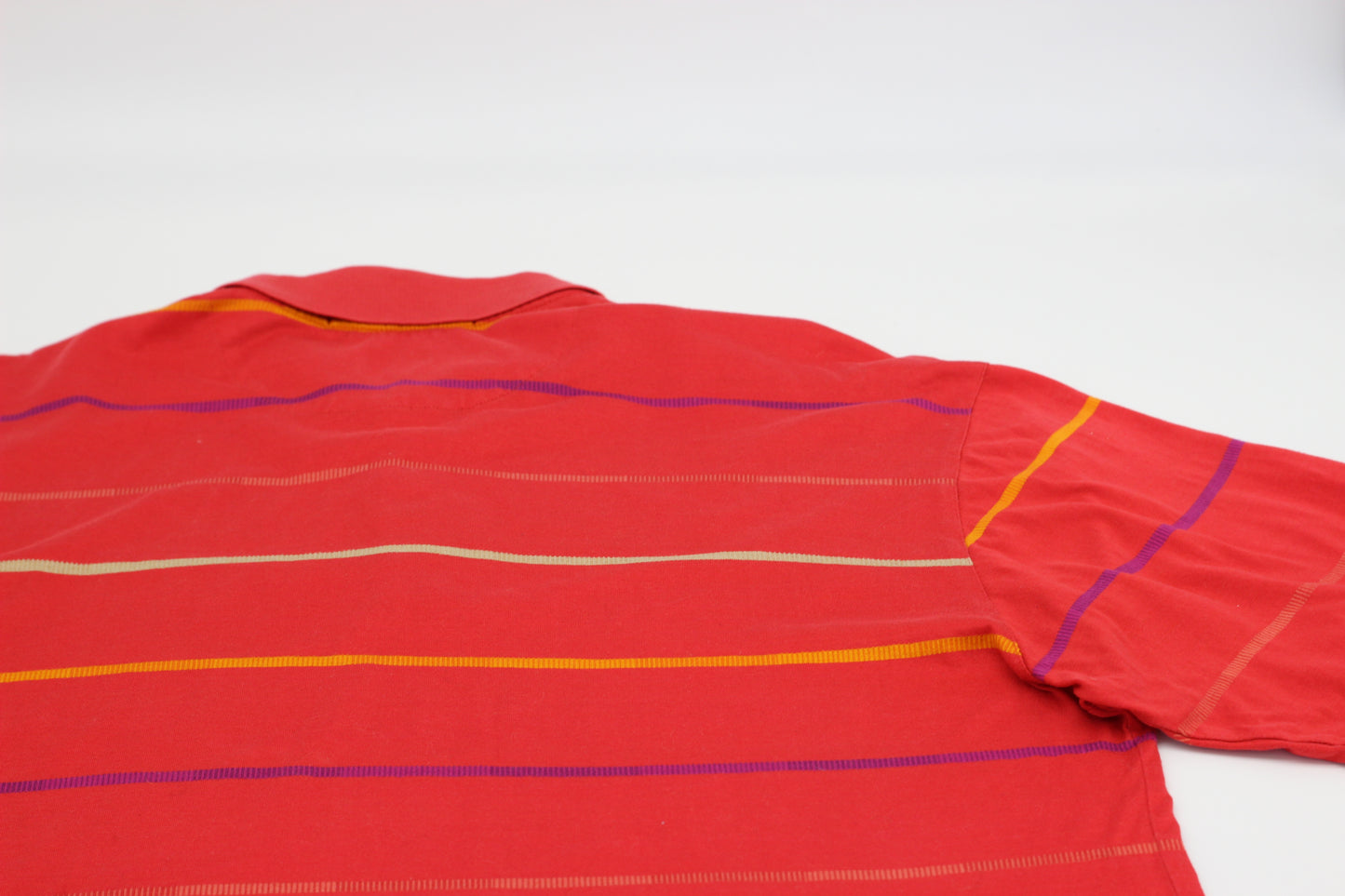 Nike Tiger Woods Red/Multicolour Striped Polo-Shirt (M)