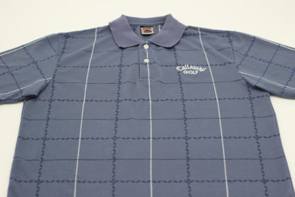 Callaway Blue Chequered Polo-Shirt (S)