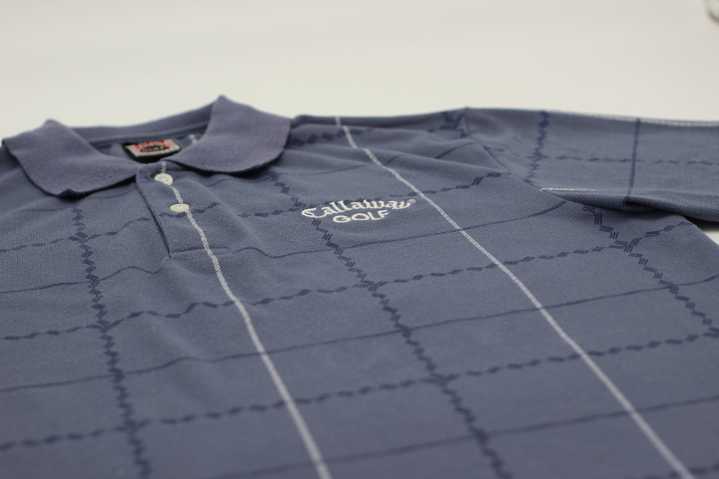 Callaway Blue Chequered Polo-Shirt (S)