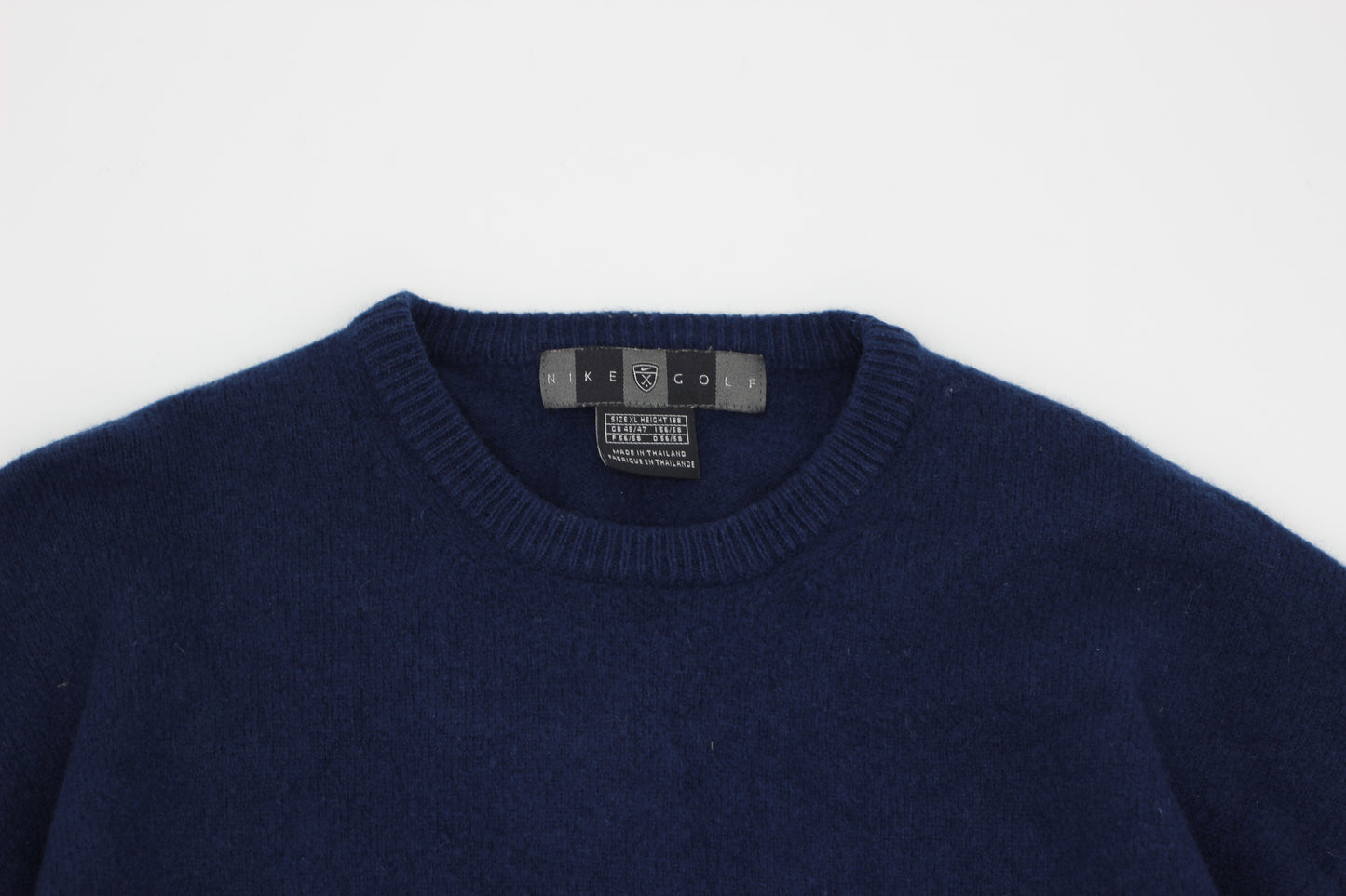 Nike Navy Lambswool Crewneck Jumper (L/XL)