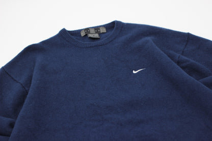 Nike Navy Lambswool Crewneck Jumper (L/XL)