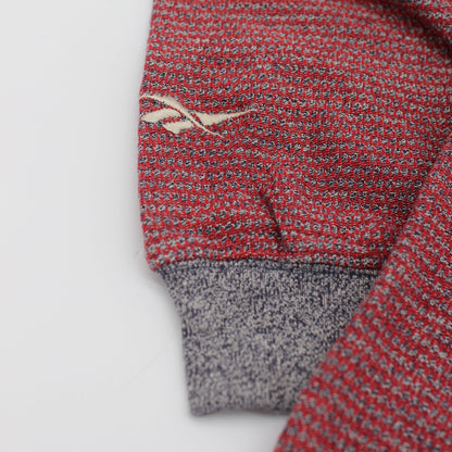 Reebok Red/Grey Long Sleeve Polo-Shirt (M)