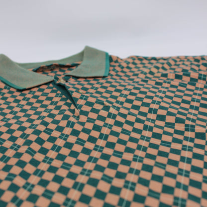 Slazenger Green/Orange Abstract Polo-Shirt (L)