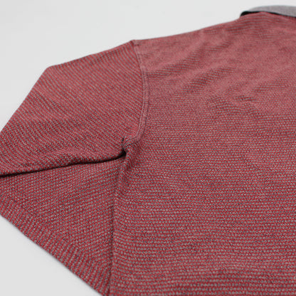 Reebok Red/Grey Long Sleeve Polo-Shirt (M)