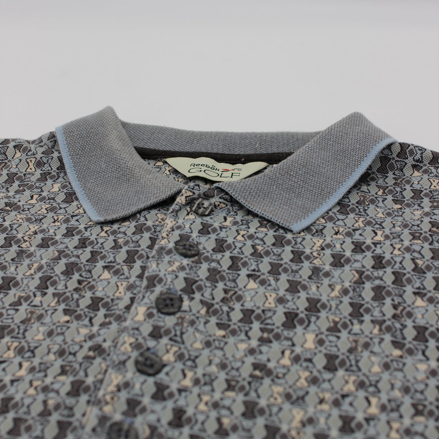Reebok Grey Abstract Polo-Shirt (L)