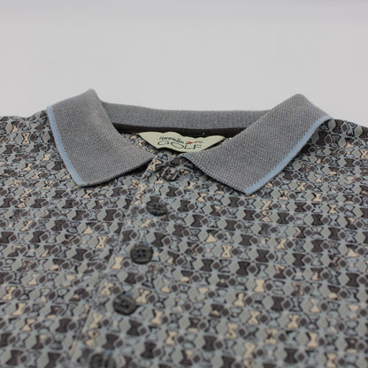 Reebok Grey Abstract Polo-Shirt (L)