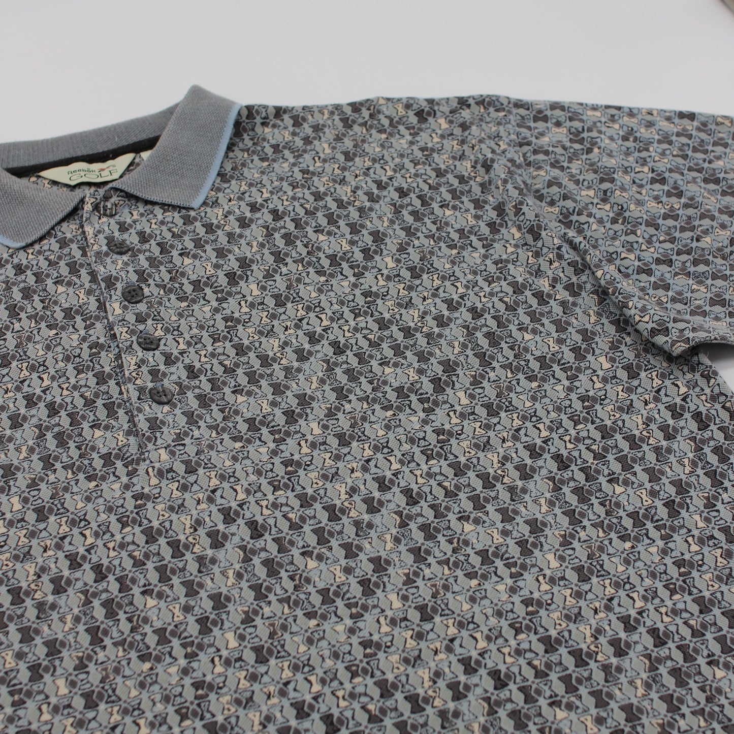 Reebok Grey Abstract Polo-Shirt (L)