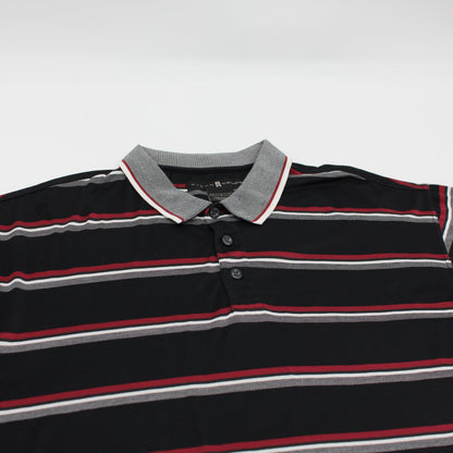 Nike Tiger Woods Red/Black/White Striped Polo-Shirt (L)