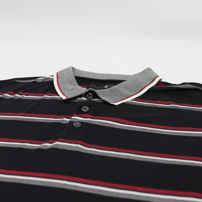 Nike Tiger Woods Red/Black/White Striped Polo-Shirt (L)