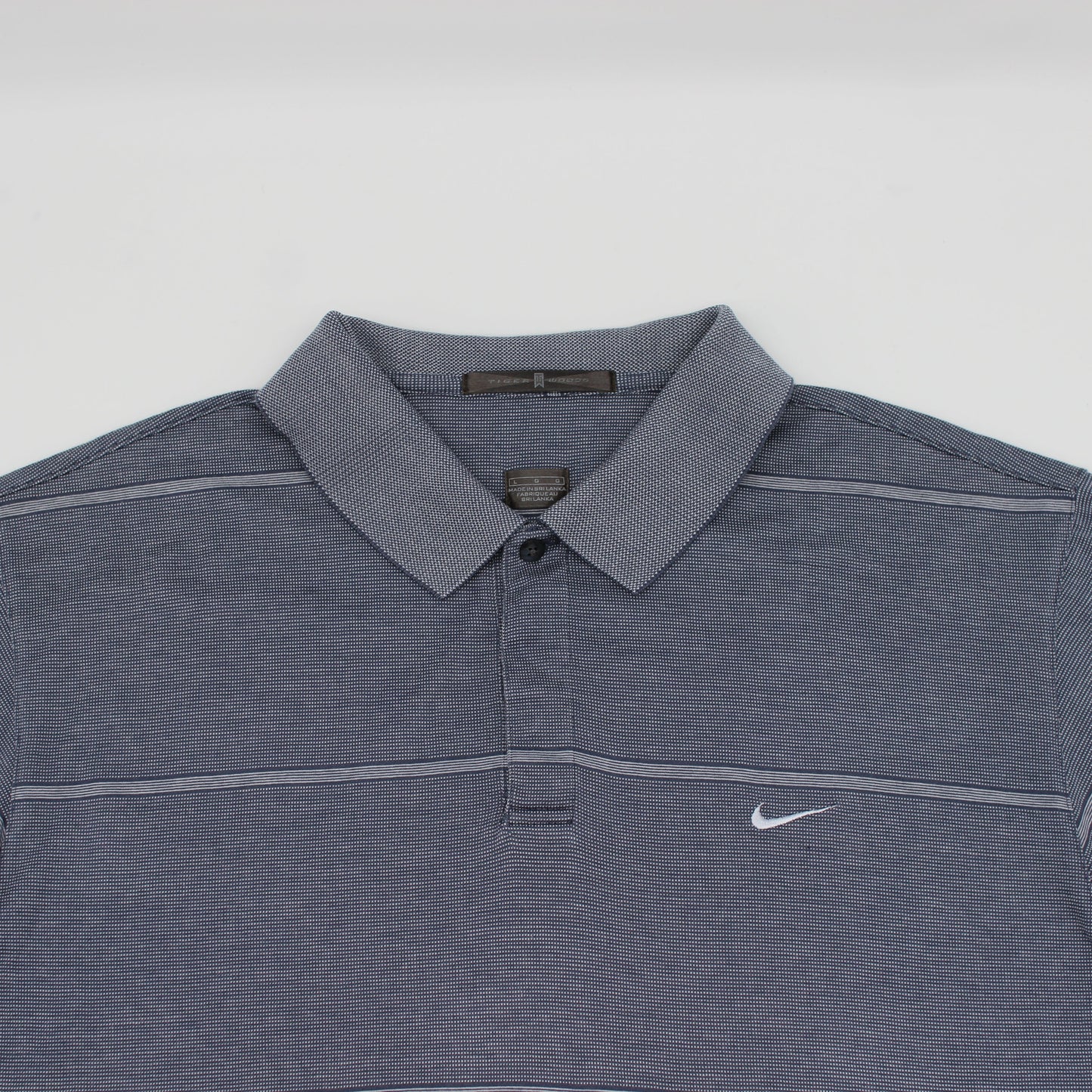Nike Tiger Woods Grey Striped Polo-Shirt (L)
