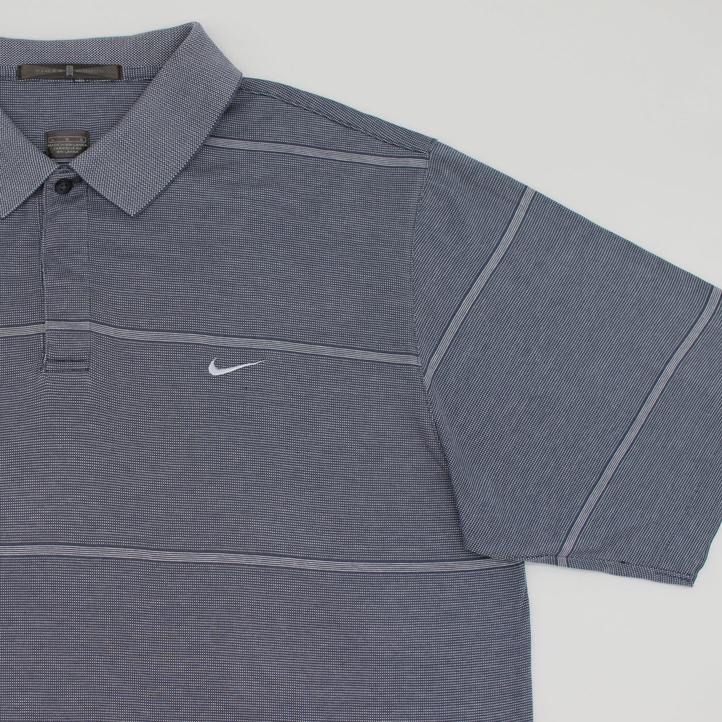 Nike Tiger Woods Grey Striped Polo-Shirt (L)