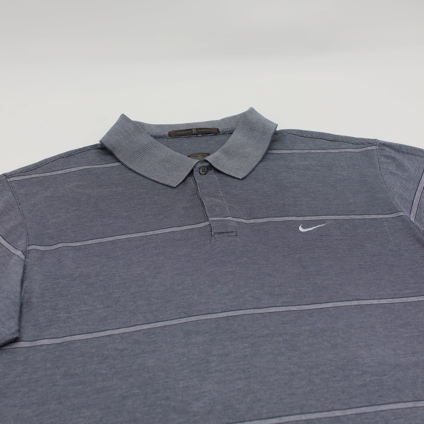Nike Tiger Woods Grey Striped Polo-Shirt (L)