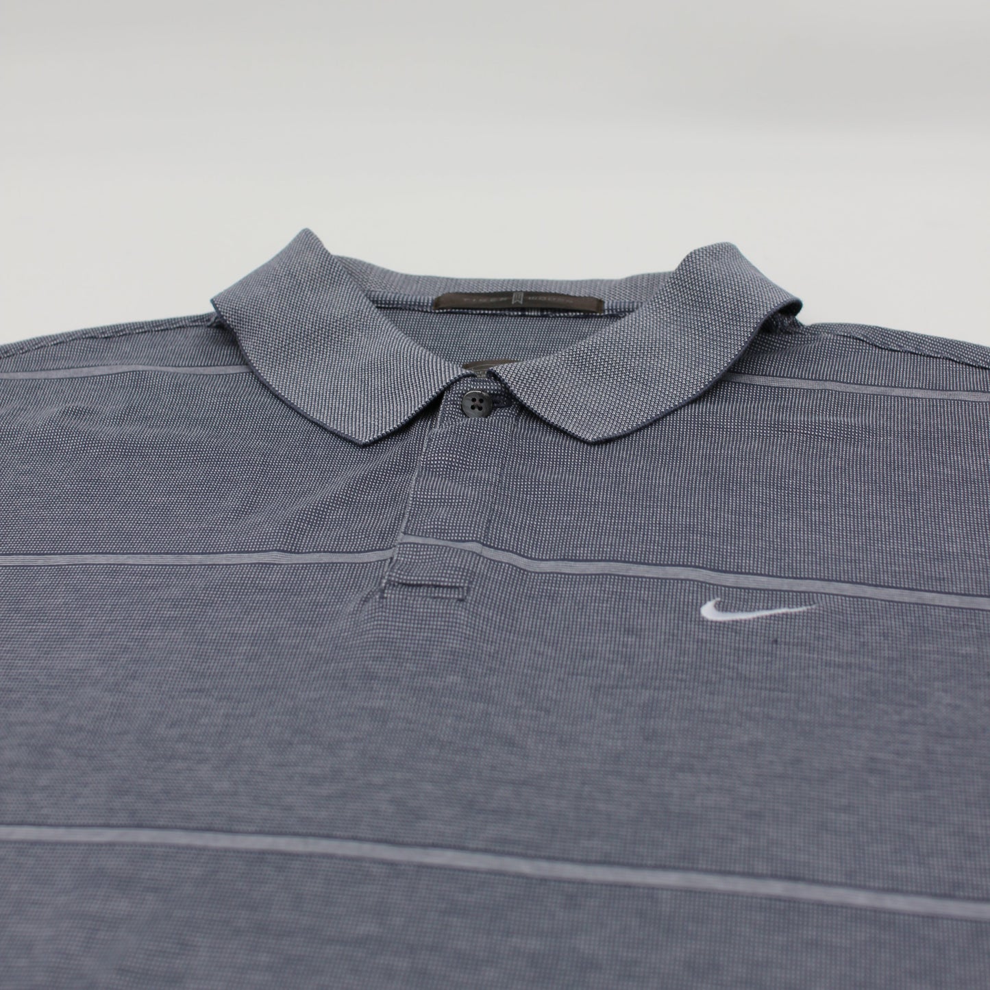 Nike Tiger Woods Grey Striped Polo-Shirt (L)