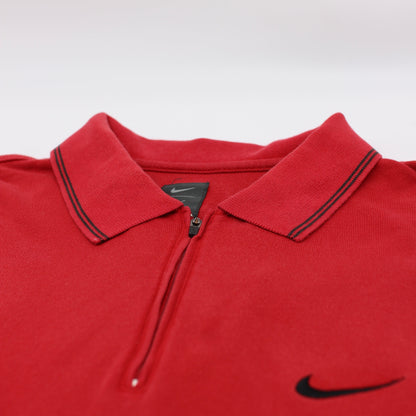 Nike Tiger Woods Yin Yang Red Zipped Polo-Shirt (M)