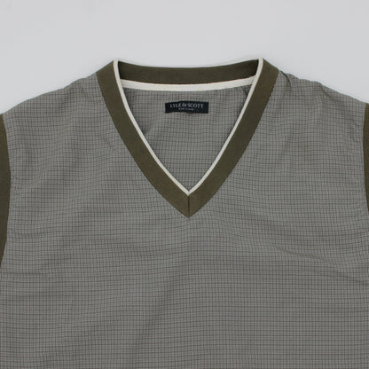 Lyle & Scott Khaki Chequered Golf Vest (XL)