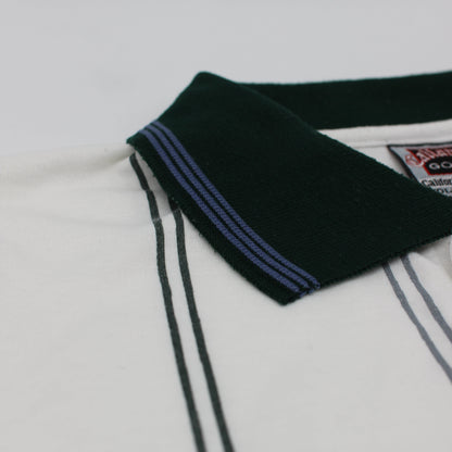 Callaway White/Green Striped Polo-Shirt (M)