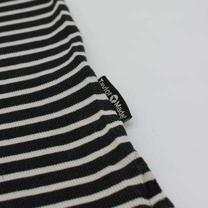TaylorMade Black/White Striped Polo-Shirt (L)