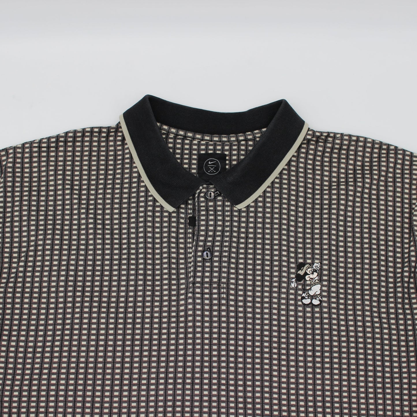 Nike Disney Black/White Chequered Polo-Shirt (XL)