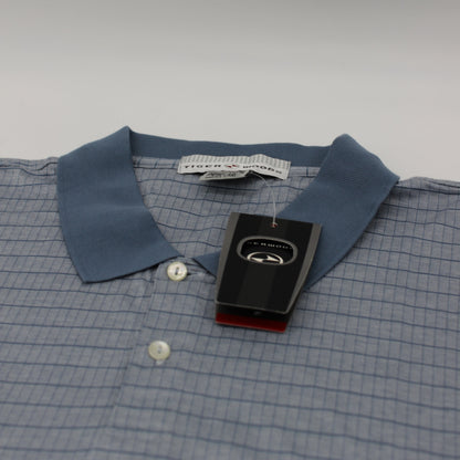 Nike Tiger Woods Light Blue Chequered Polo-Shirt with Tags (XXL)