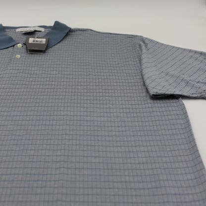 Nike Tiger Woods Light Blue Chequered Polo-Shirt with Tags (XXL)