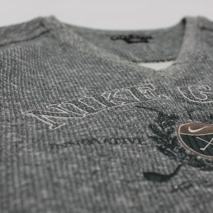 Nike Grey/Green V-Neck Graphic Jumper (L)
