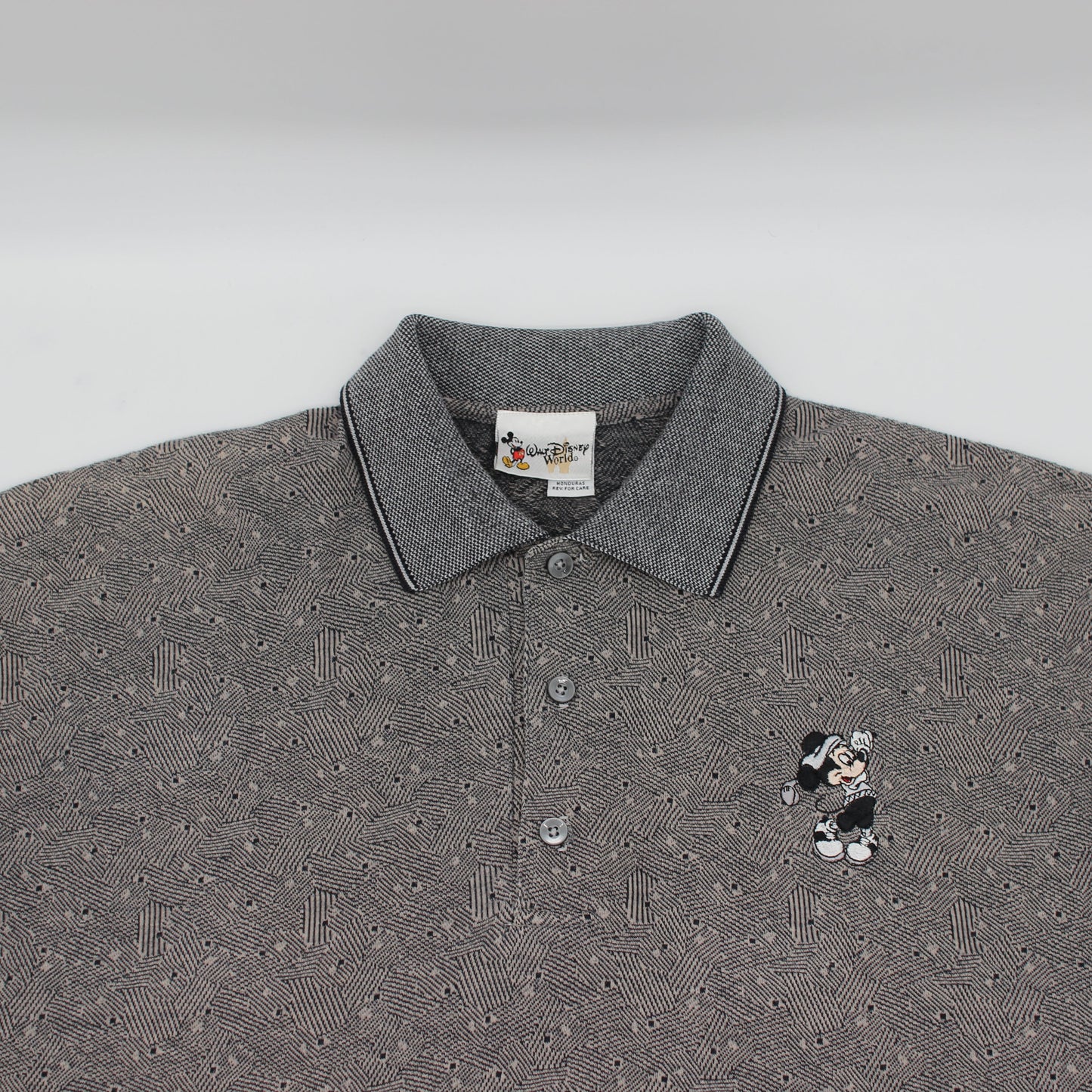 Walt Disney Grey Abstract Polo-Shirt (XL/XXL)