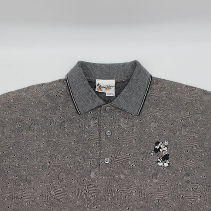 Walt Disney Grey Abstract Polo-Shirt (XL/XXL)