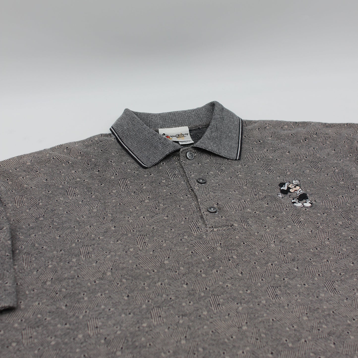 Walt Disney Grey Abstract Polo-Shirt (XL/XXL)